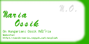 maria ossik business card